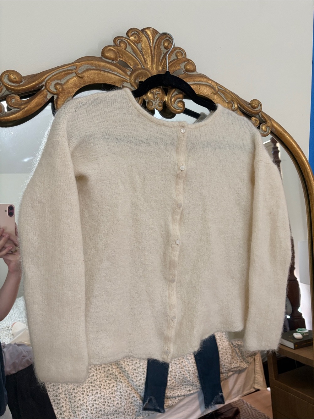 Sézane Cream Button-up Women's Sweater